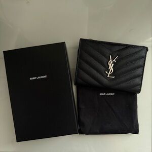 Yves Saint Laurent Black Quilted Card Holder